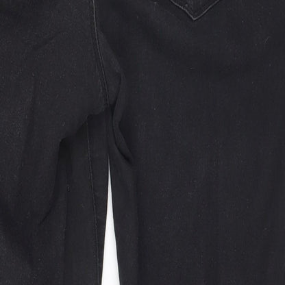 Denim & Co. Womens Black  Denim Straight Jeans Size 14 L24 in