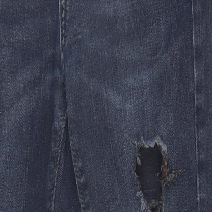 New Look Womens Black  Denim Skinny Jeans Size 8 L22.5 in - Ripped