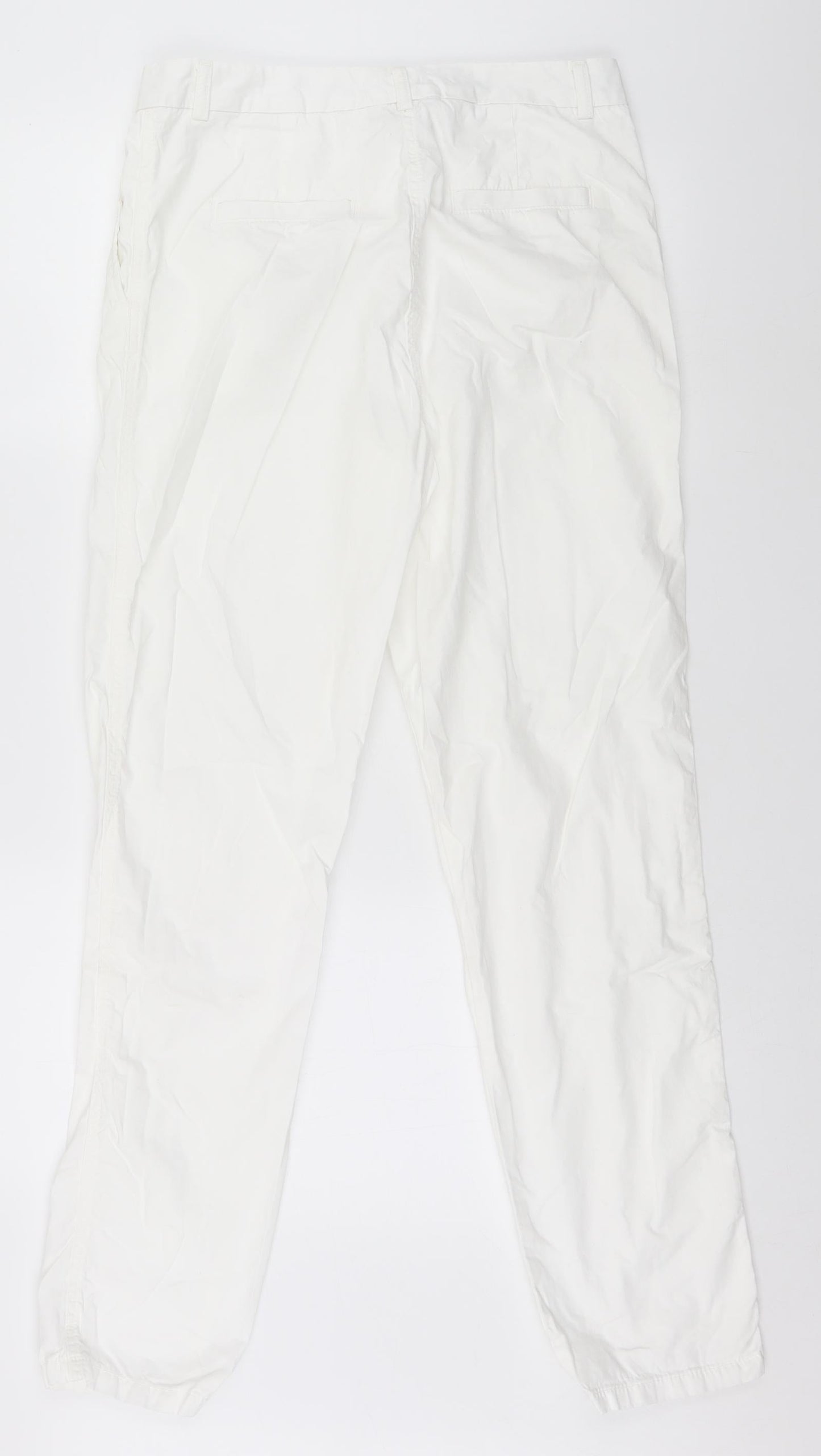 Womens UK Size L Preworn Regular Fit  White Trousers