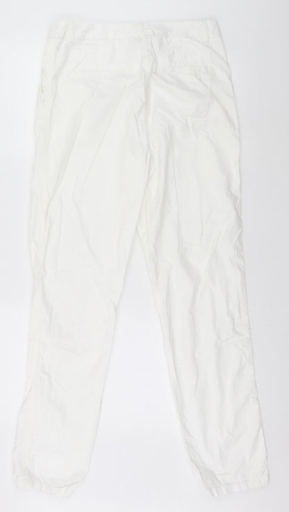 Womens UK Size L Preworn Regular Fit  White Trousers