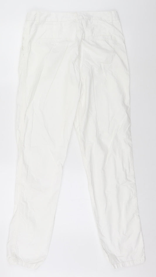 Womens UK Size L Preworn Regular Fit  White Trousers