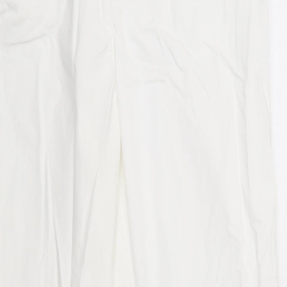 Womens UK Size L Preworn Regular Fit  White Trousers