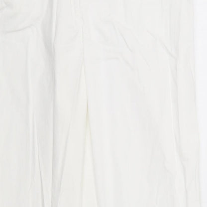 Womens UK Size L Preworn Regular Fit  White Trousers