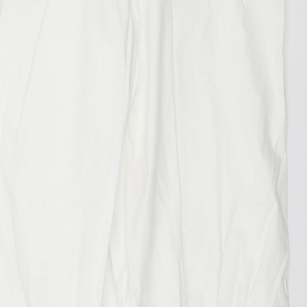 Womens UK Size L Preworn Regular Fit  White Trousers