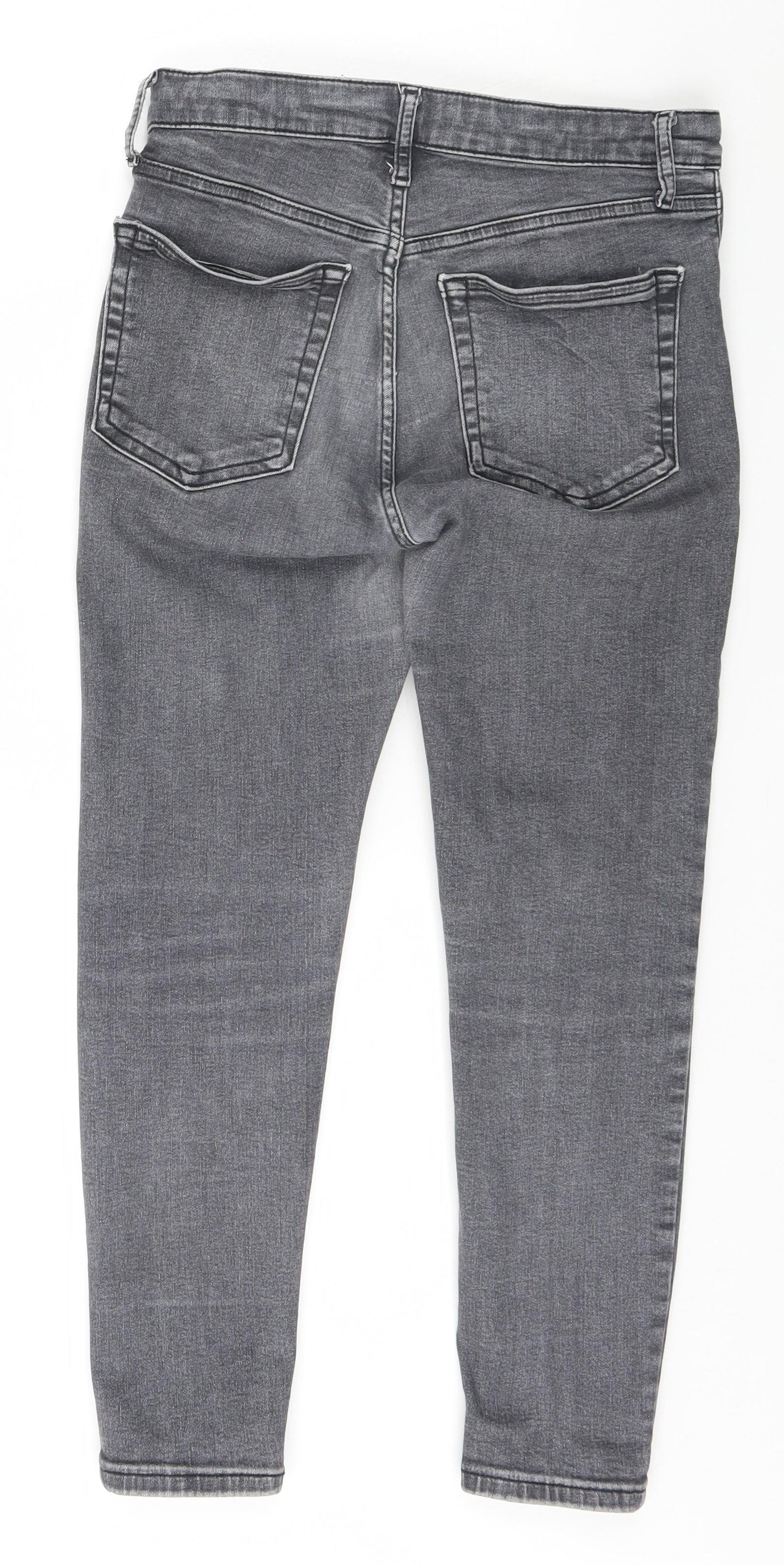 Topshop Womens Grey   Straight Jeans Size S L22 in