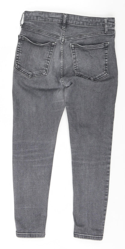 Topshop Womens Grey   Straight Jeans Size S L22 in