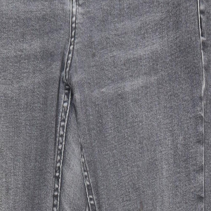 Topshop Womens Grey   Straight Jeans Size S L22 in