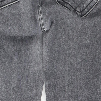 Topshop Womens Grey   Straight Jeans Size S L22 in