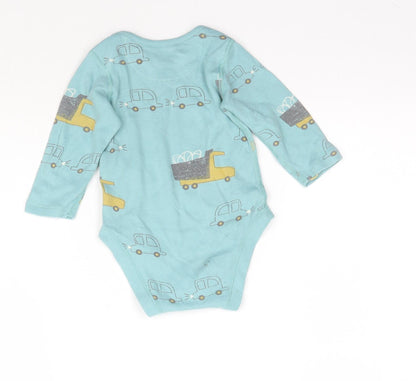 Marks and Spencer Baby Blue   Babygrow One-Piece Size 6-9 Months  - Cars Car