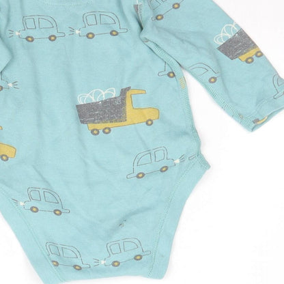 Marks and Spencer Baby Blue   Babygrow One-Piece Size 6-9 Months  - Cars Car