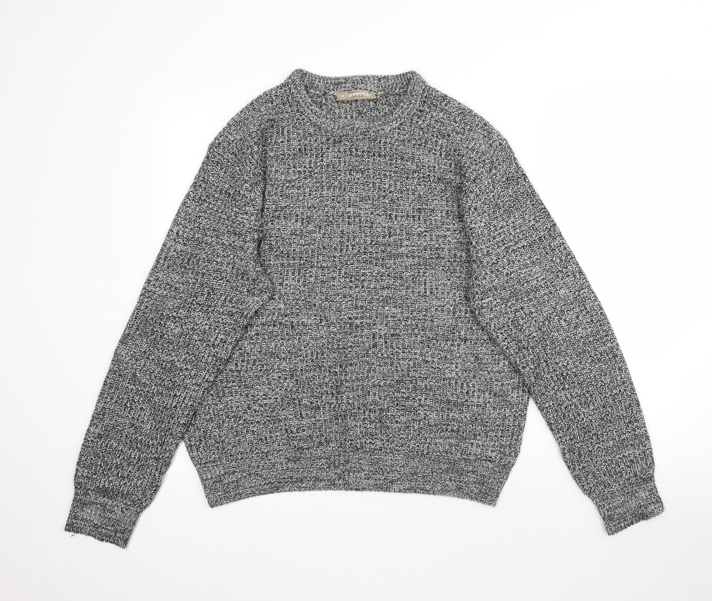 Avenue Mens Grey  Knit Pullover Jumper Size M