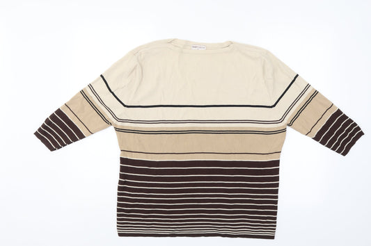 Bonmarché Womens Multicoloured Striped  Jersey Blouse Size XL