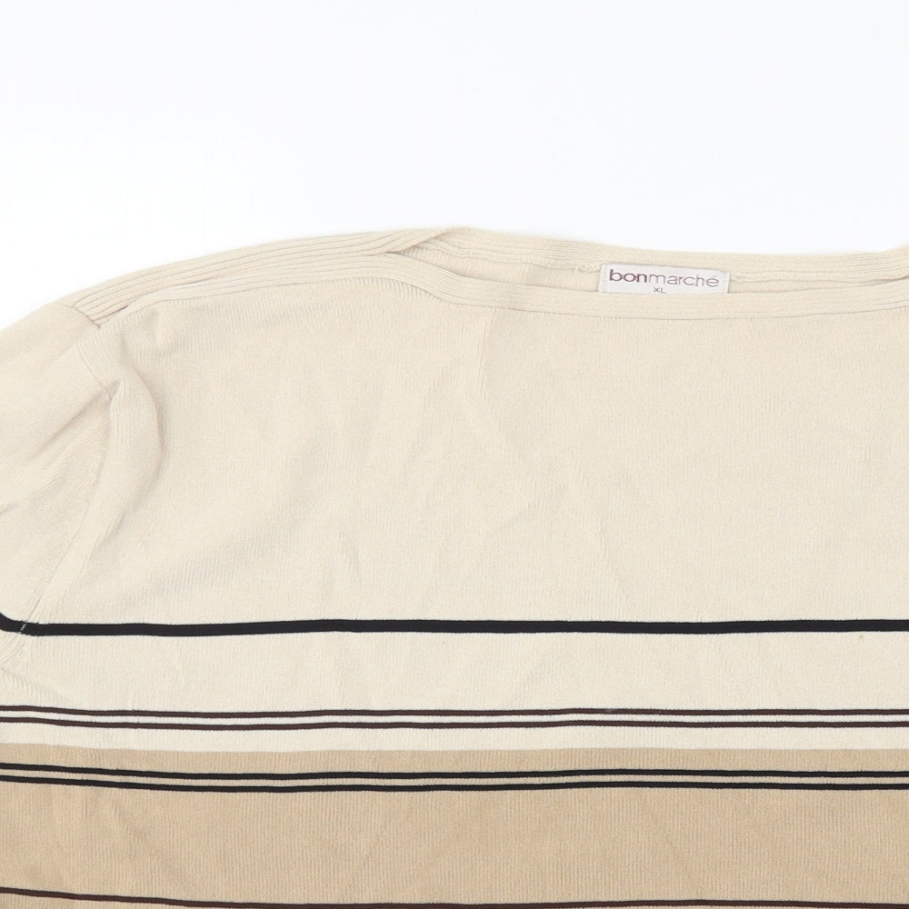 Bonmarché Womens Multicoloured Striped  Jersey Blouse Size XL