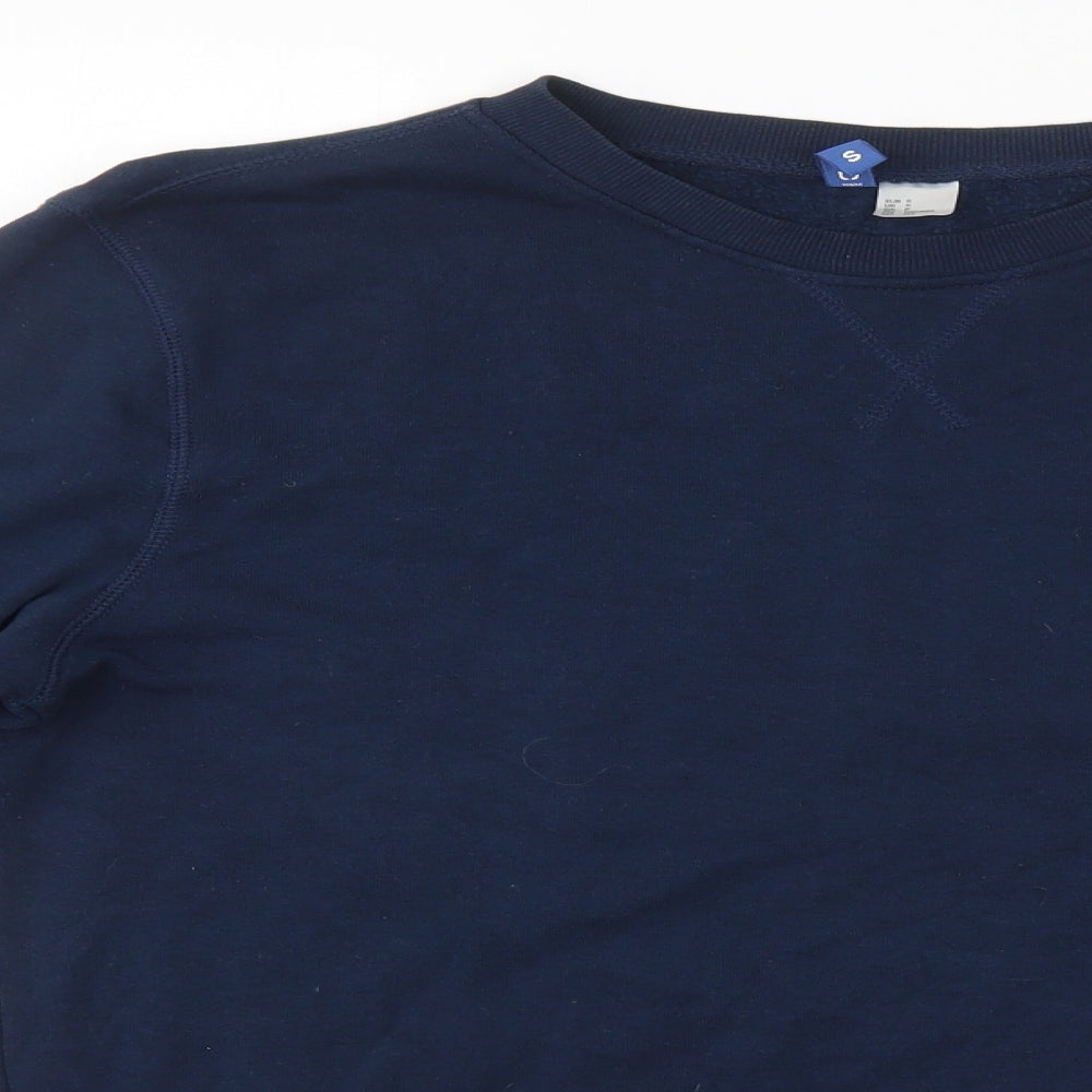 Mens UK Size S Divided Blue Pullover Sweatshirt