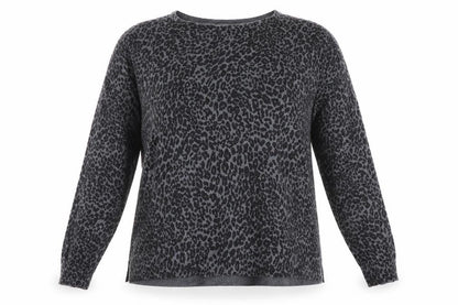 Mango Womens Grey Animal Print  Pullover Jumper Size M