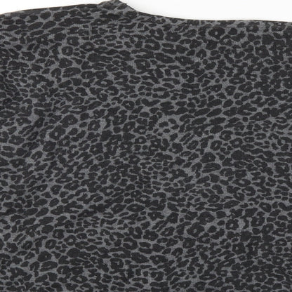 Mango Womens Grey Animal Print  Pullover Jumper Size M