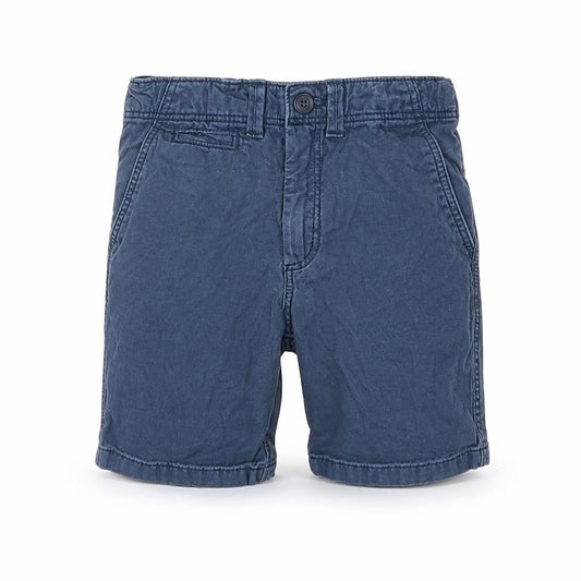 Front view of LOGG boys’ blue denim chino shorts, size 5-6, years