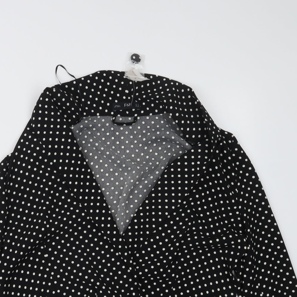 F&F Womens Black Polka Dot  Jacket  Size 8