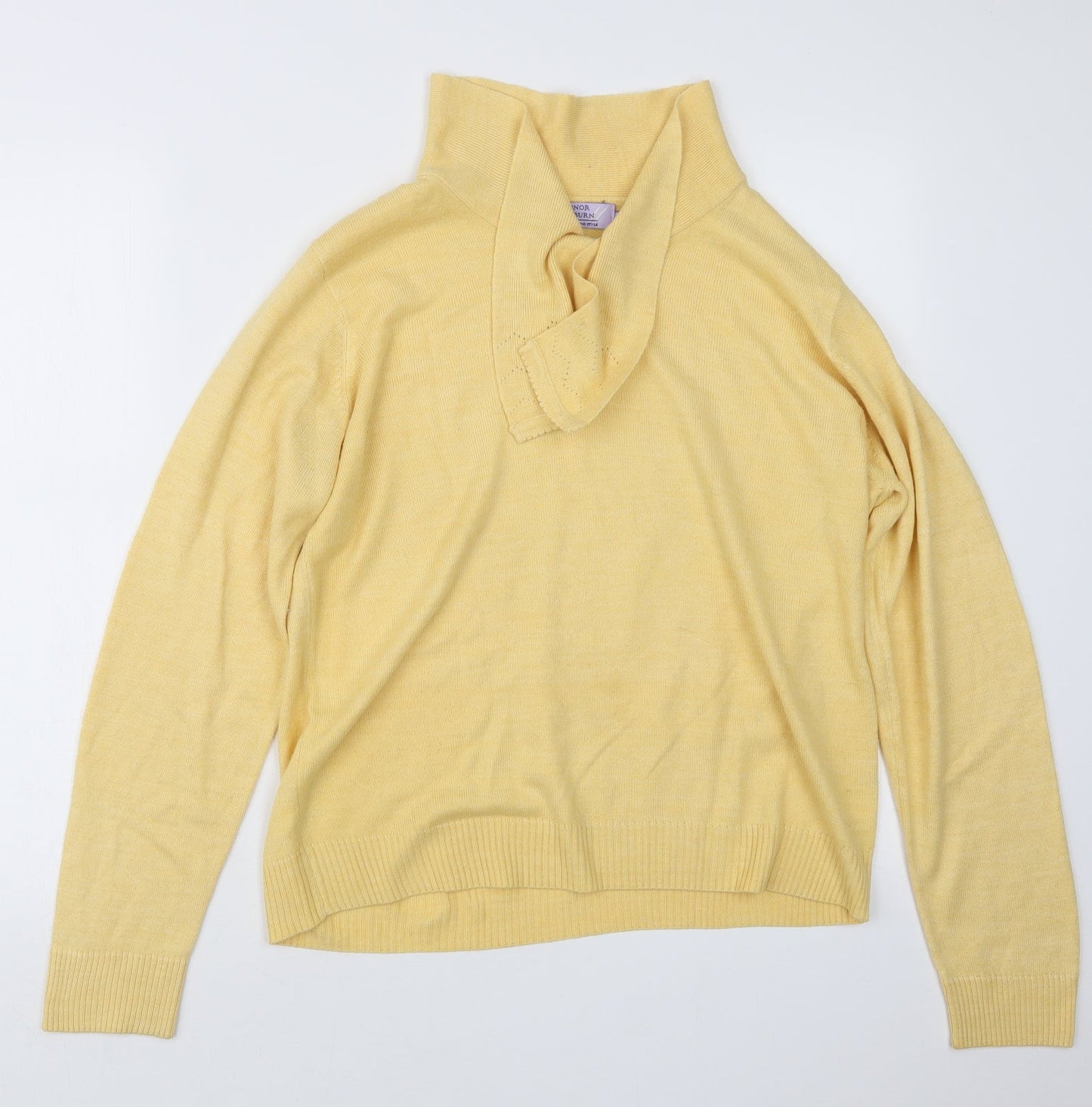 EWM Womens Yellow  Knit Pullover Jumper Size 14
