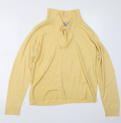 EWM Womens Yellow  Knit Pullover Jumper Size 14