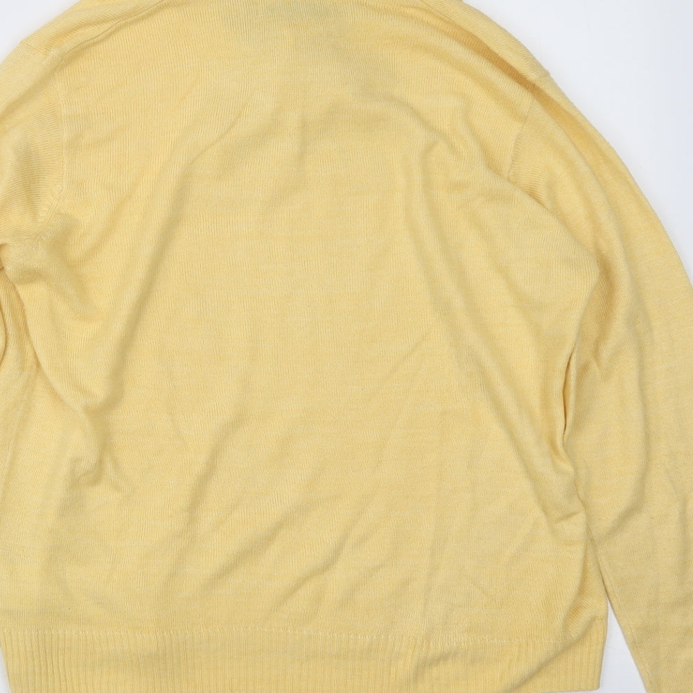 EWM Womens Yellow  Knit Pullover Jumper Size 14