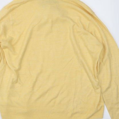 EWM Womens Yellow  Knit Pullover Jumper Size 14