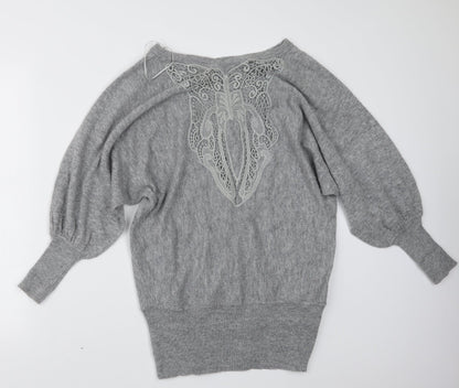 Womens UK Size M Voulez-Vous Grey Pullover Jumper