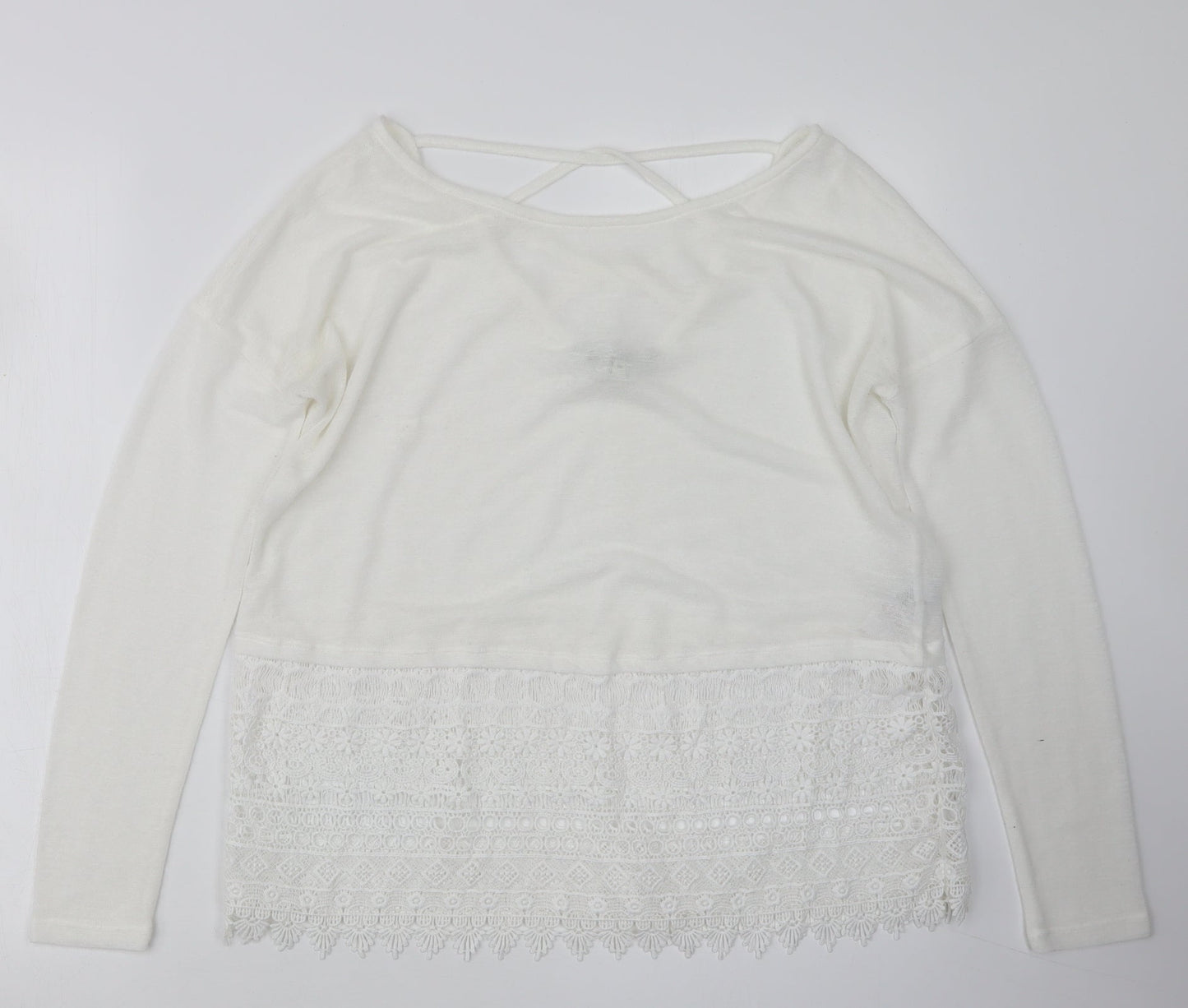 Womens UK Size 10 NEXT White Pullover Jumper