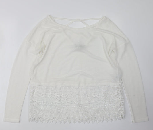 Womens UK Size 10 NEXT White Pullover Jumper