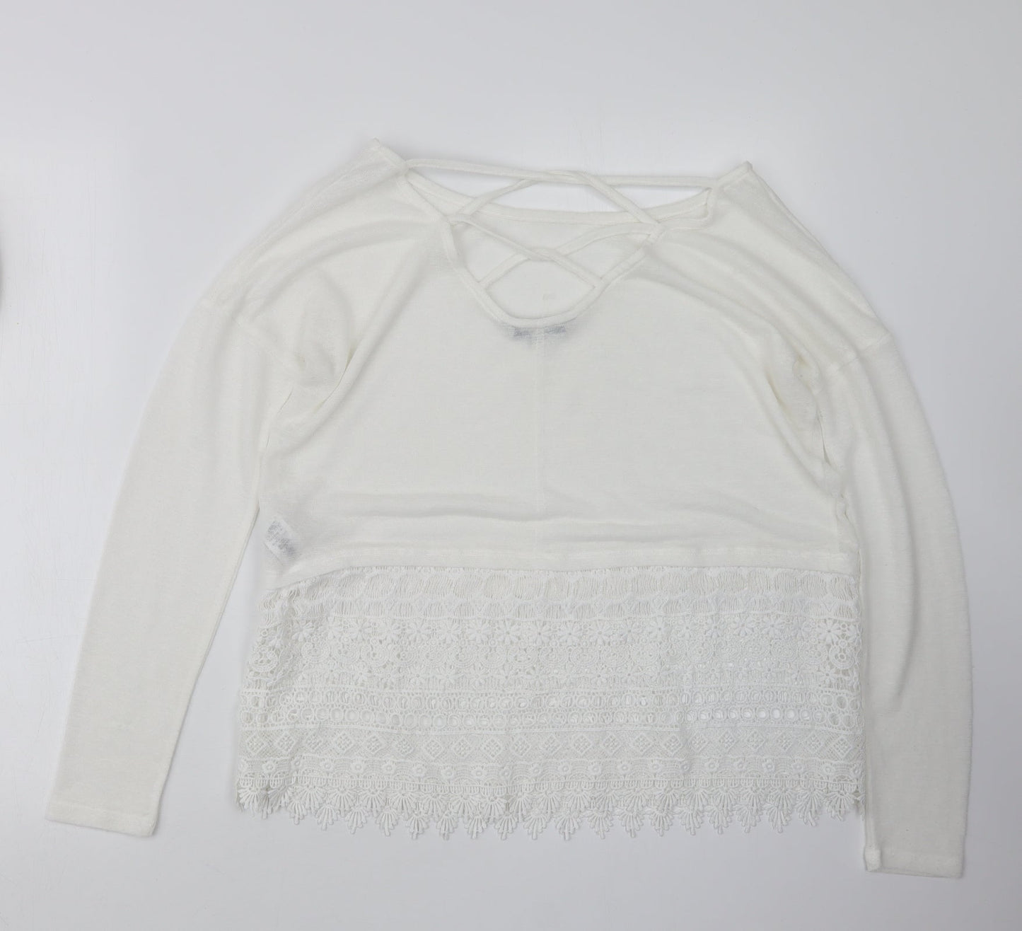 Womens UK Size 10 NEXT White Pullover Jumper