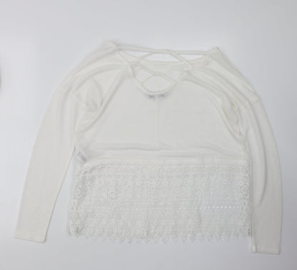 Womens UK Size 10 NEXT White Pullover Jumper