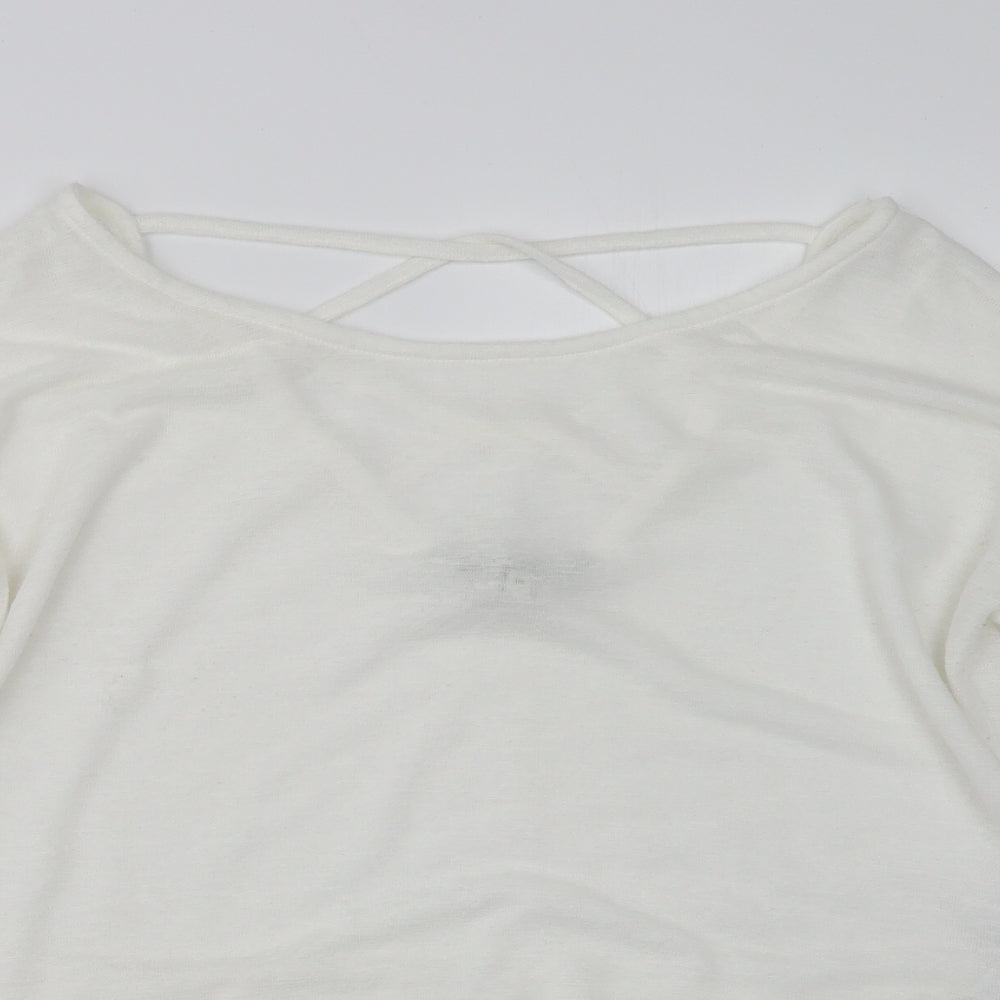 Womens UK Size 10 NEXT White Pullover Jumper