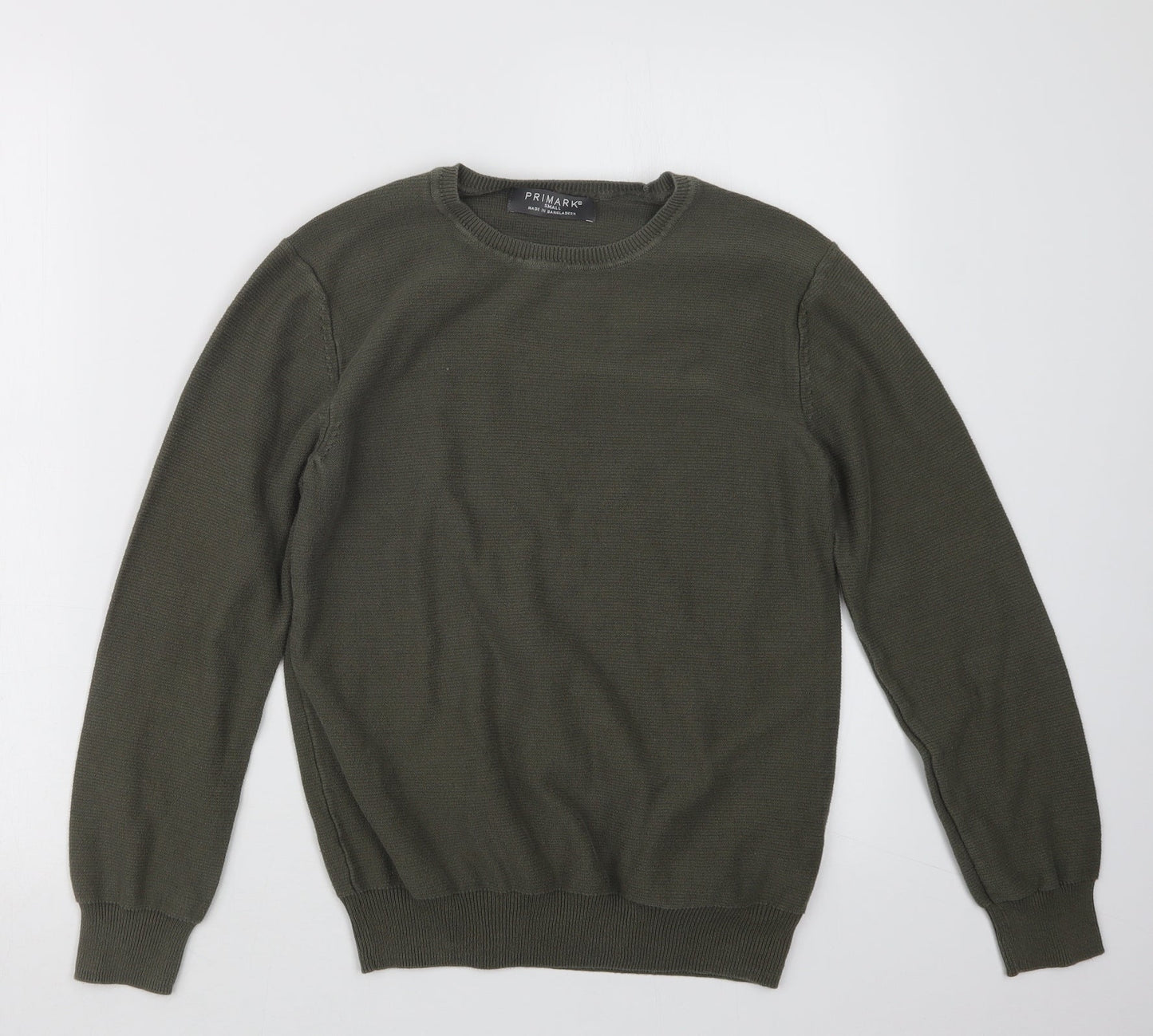 Primark Mens Green  Knit Pullover Jumper Size S