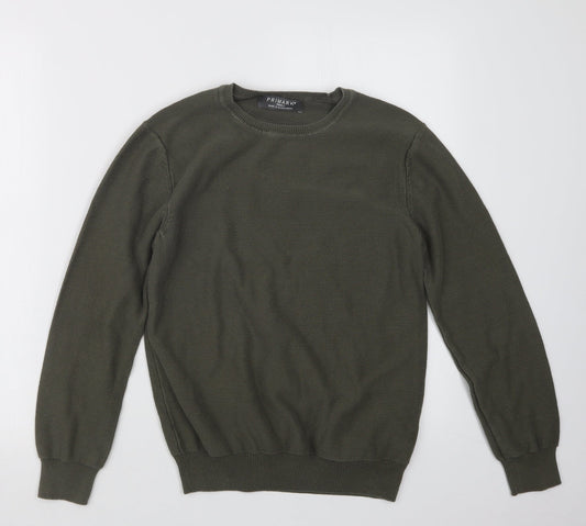 Primark Mens Green  Knit Pullover Jumper Size S