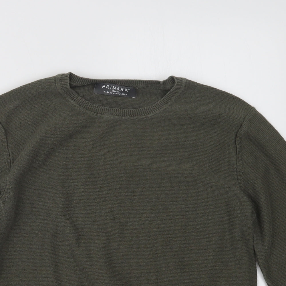 Primark Mens Green  Knit Pullover Jumper Size S