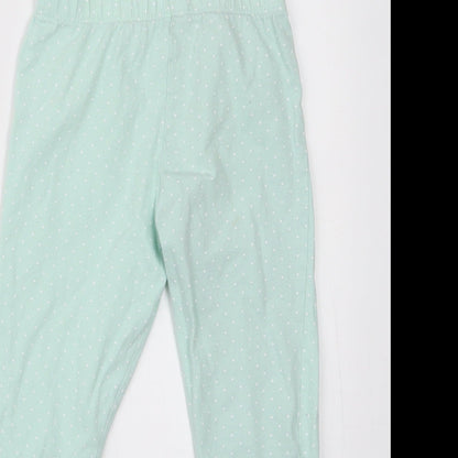 F&F Girls Green Polka Dot  Carrot Trousers Size 6-7 Years