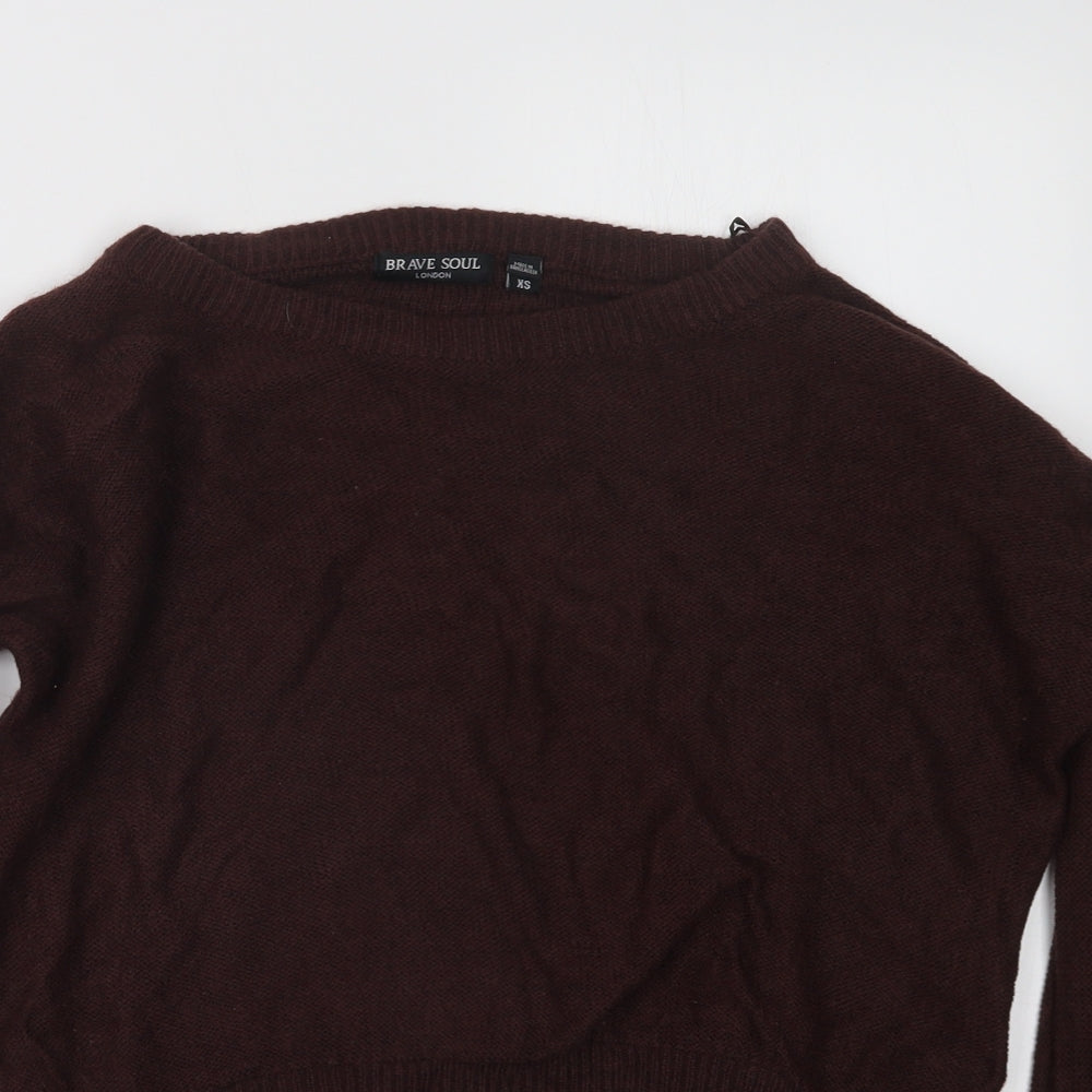 Womens UK Size XS Brave Soul Purple Pullover Jumper