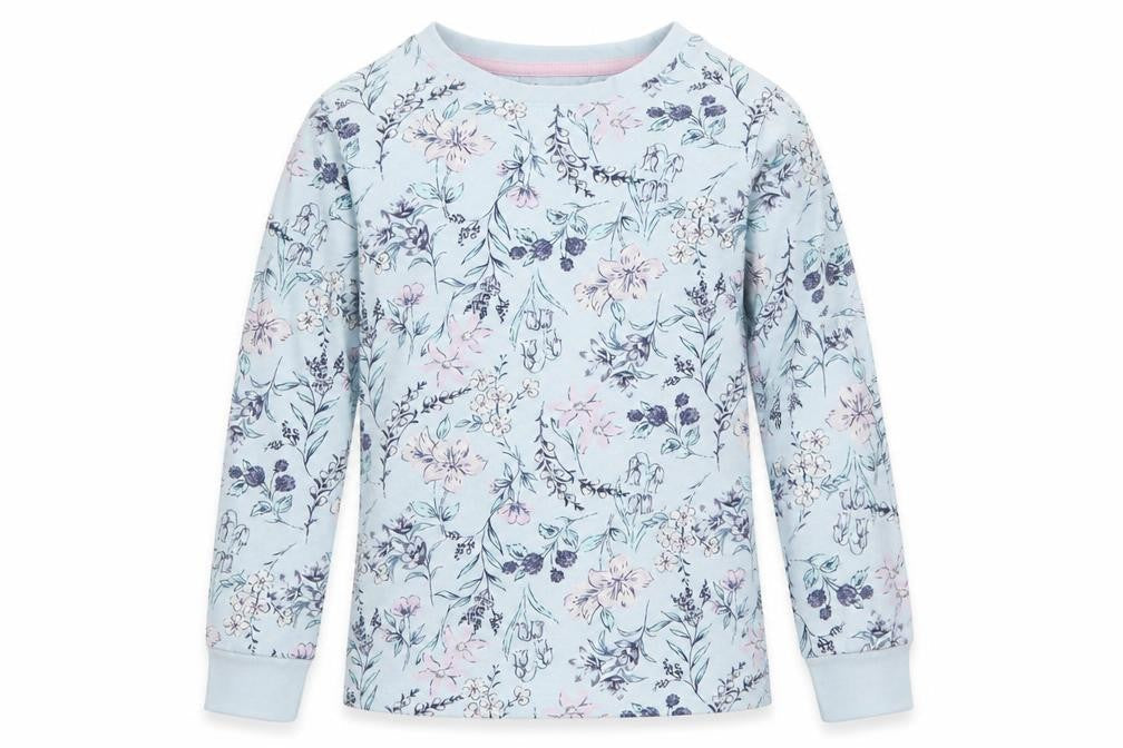 F&F Girls Blue Floral  Top Pyjama Top Size 6-7 Years