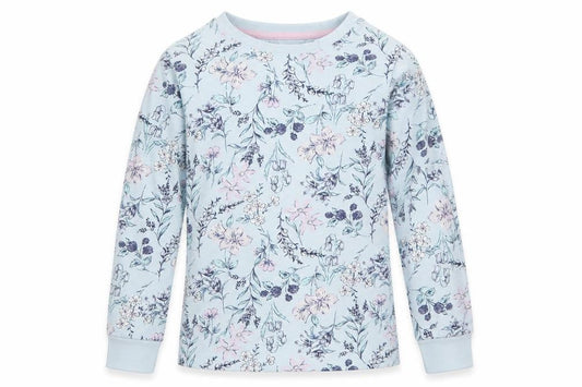 F&F Girls Blue Floral  Top Pyjama Top Size 6-7 Years