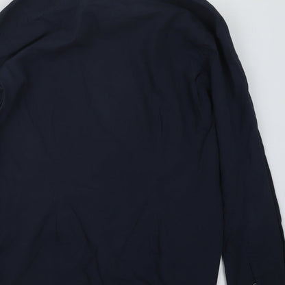 Mens UK Size 15 NEXT Blue  Button-Up Long Sleeve Casual Shirt