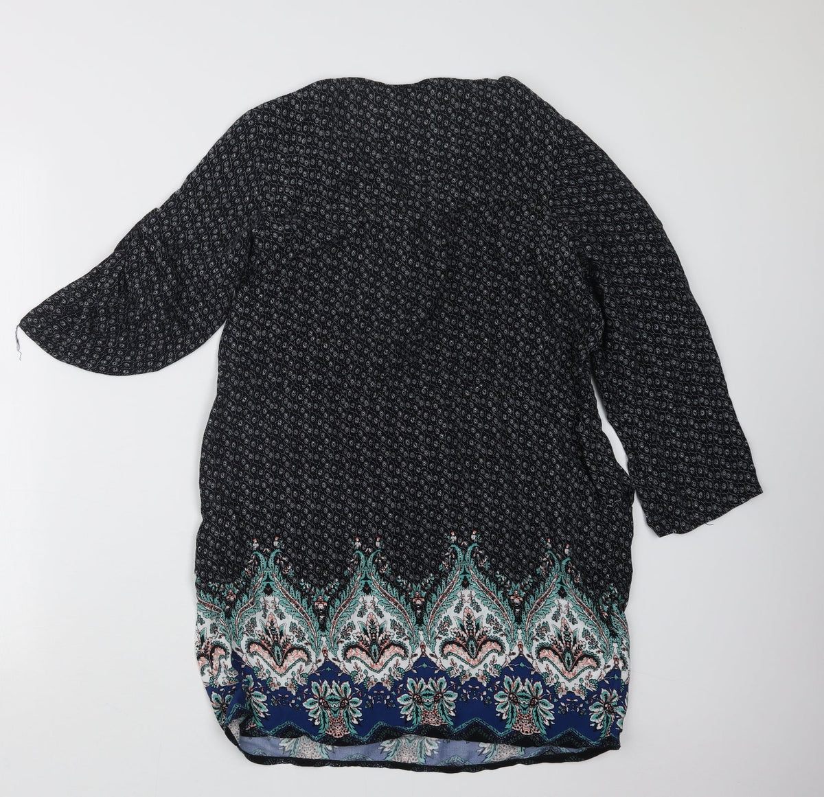 Sweet Girl Womens Black Geometric  Basic Blouse Size S