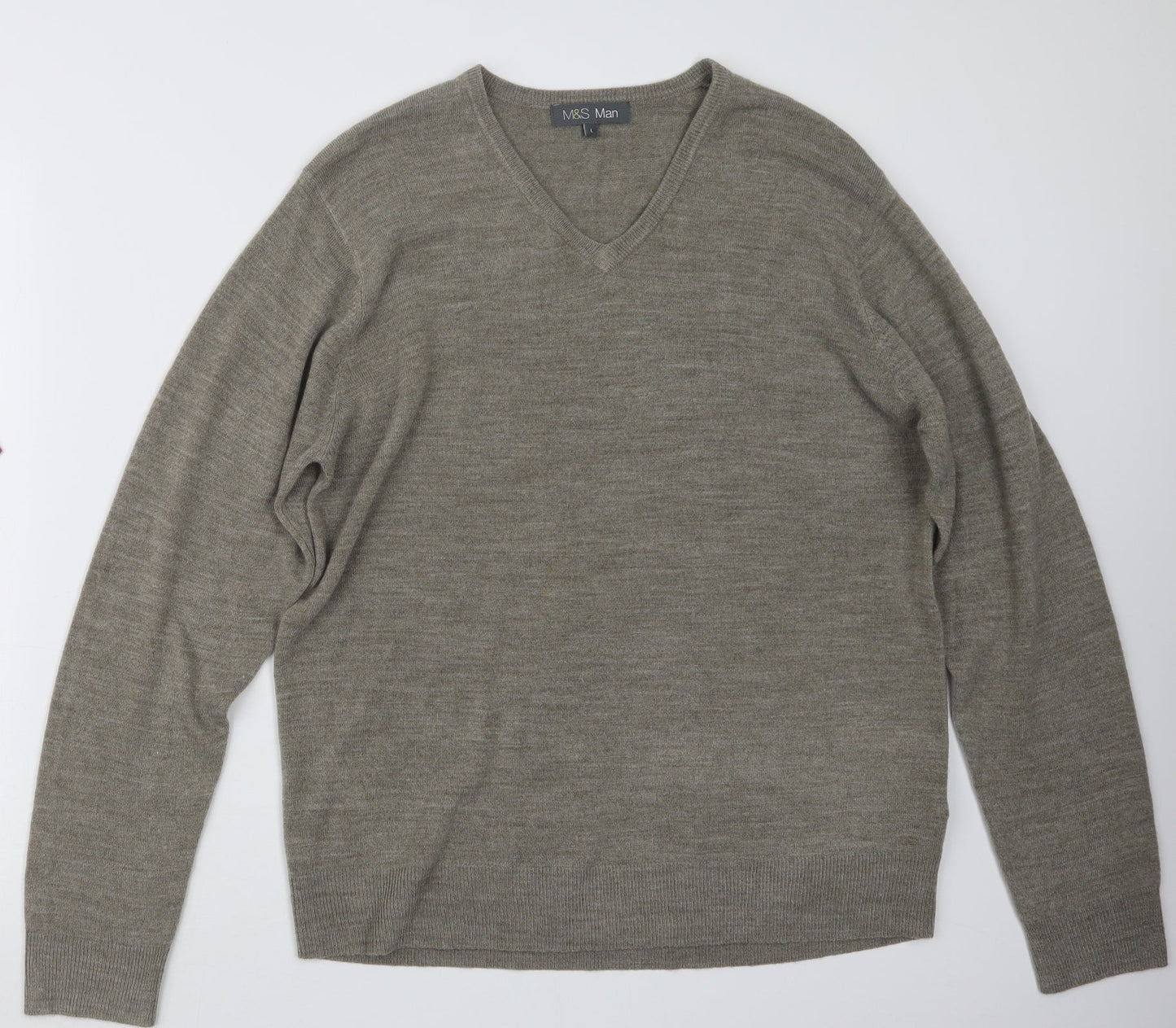 Marks and Spencer Mens Beige  Knit Pullover Jumper Size L