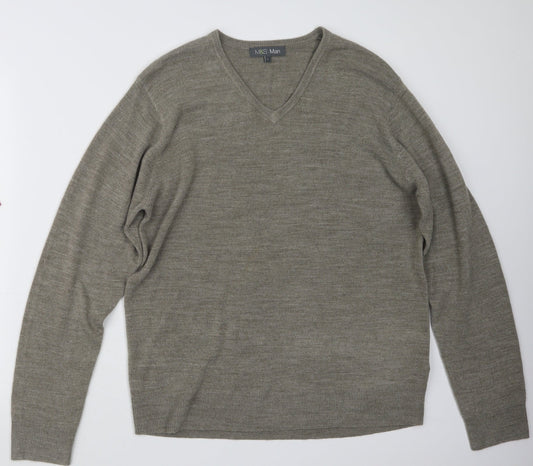 Marks and Spencer Mens Beige  Knit Pullover Jumper Size L