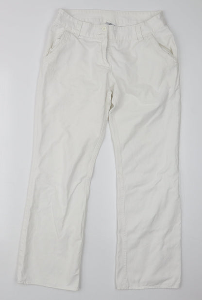 7 Days Womens White   Trousers  Size 12 L27.5 in