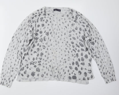 Marks and Spencer Womens Grey Geometric  Pullover Jumper Size 16