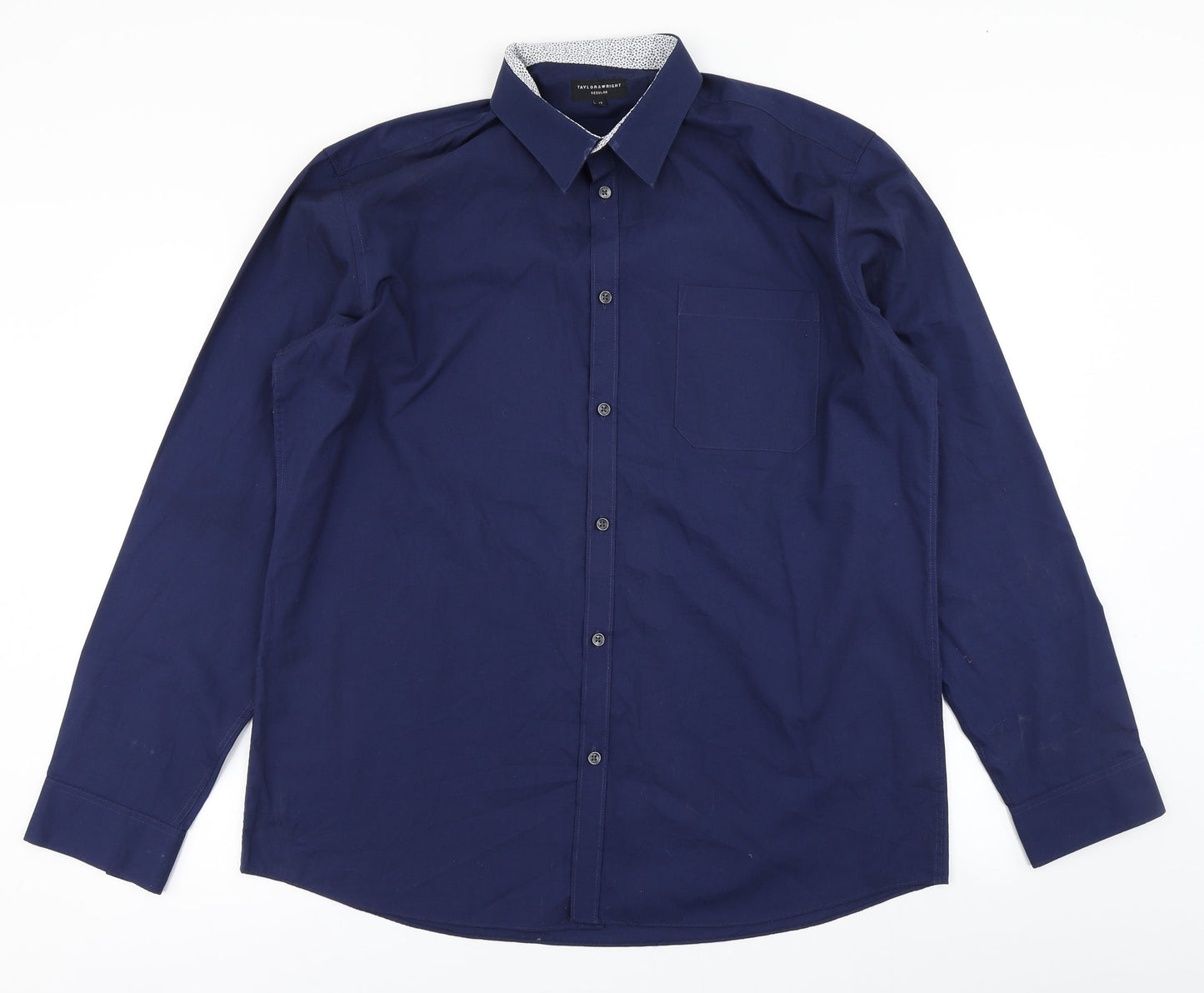 Taylor & Wright Mens Blue    Button-Up Size 17