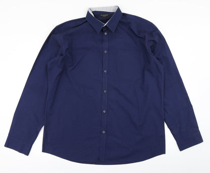 Taylor & Wright Mens Blue    Button-Up Size 17