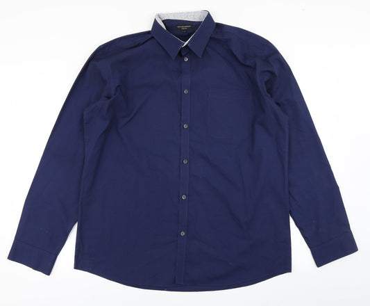 Taylor & Wright Mens Blue    Button-Up Size 17