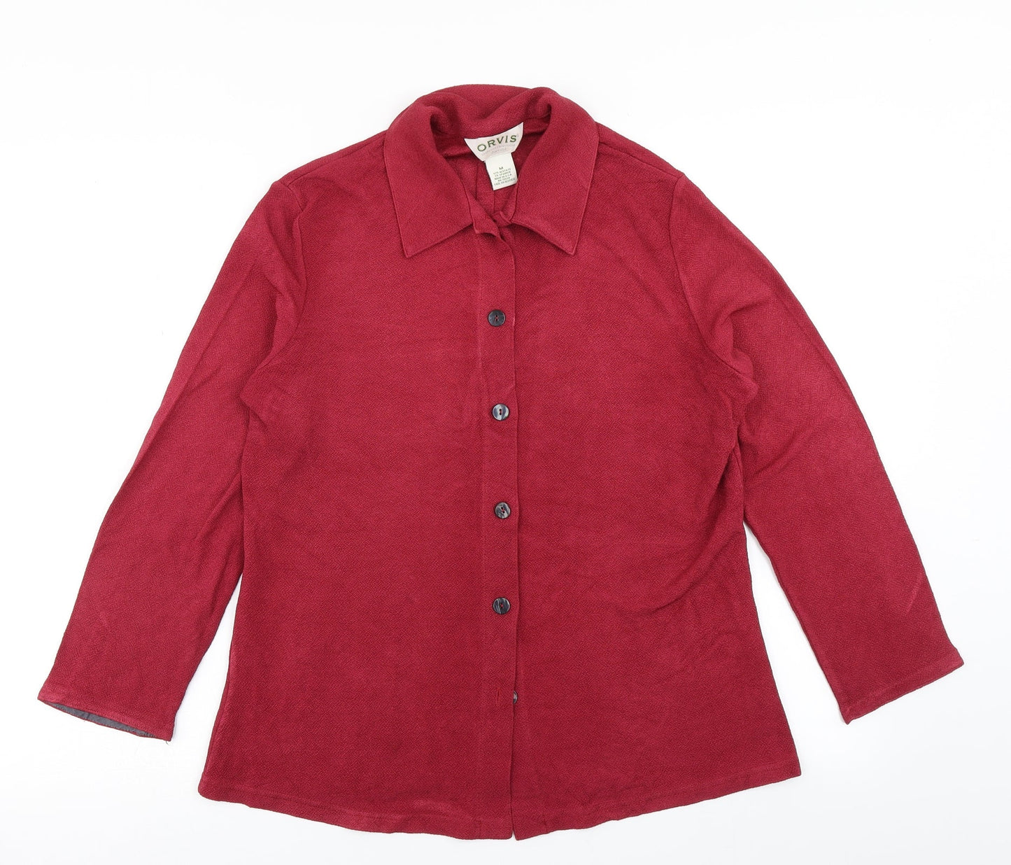 Orvis Womens Red   Basic Button-Up Size M