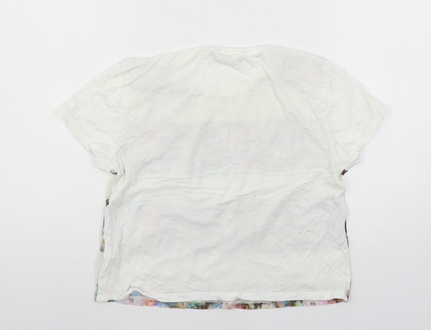 Miss Selfridge Womens White Striped Jersey Basic T-Shirt Size 10